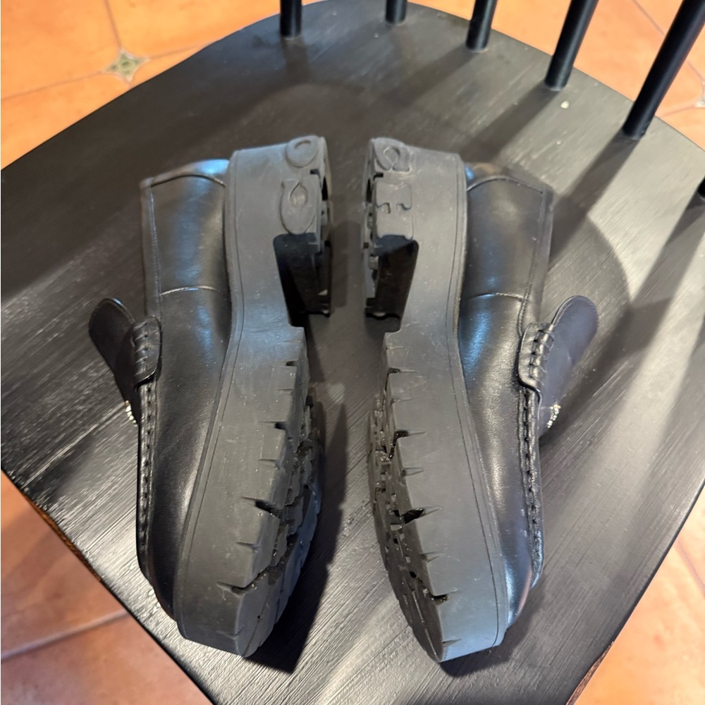 Coach Ruthie Black Leather Slip-On Loafers womens size 10 - Picture 3 of 7
